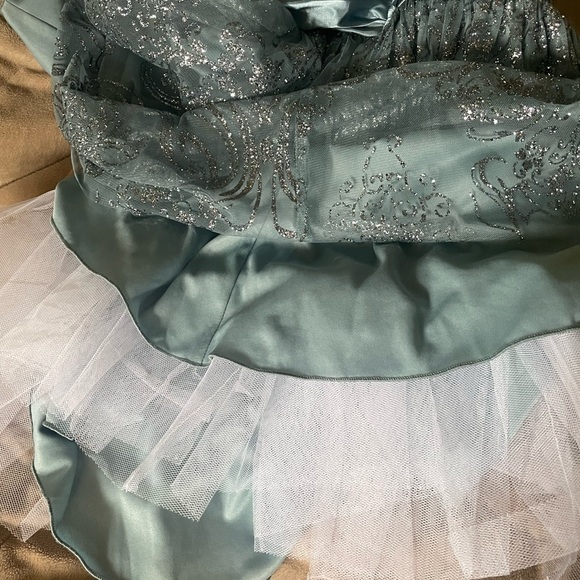 WOMENS BALLETCORE  MINI PROM DRESS  SIZE 7 BLUE, GREY & SILVER GLITTER - Picture 8 of 10